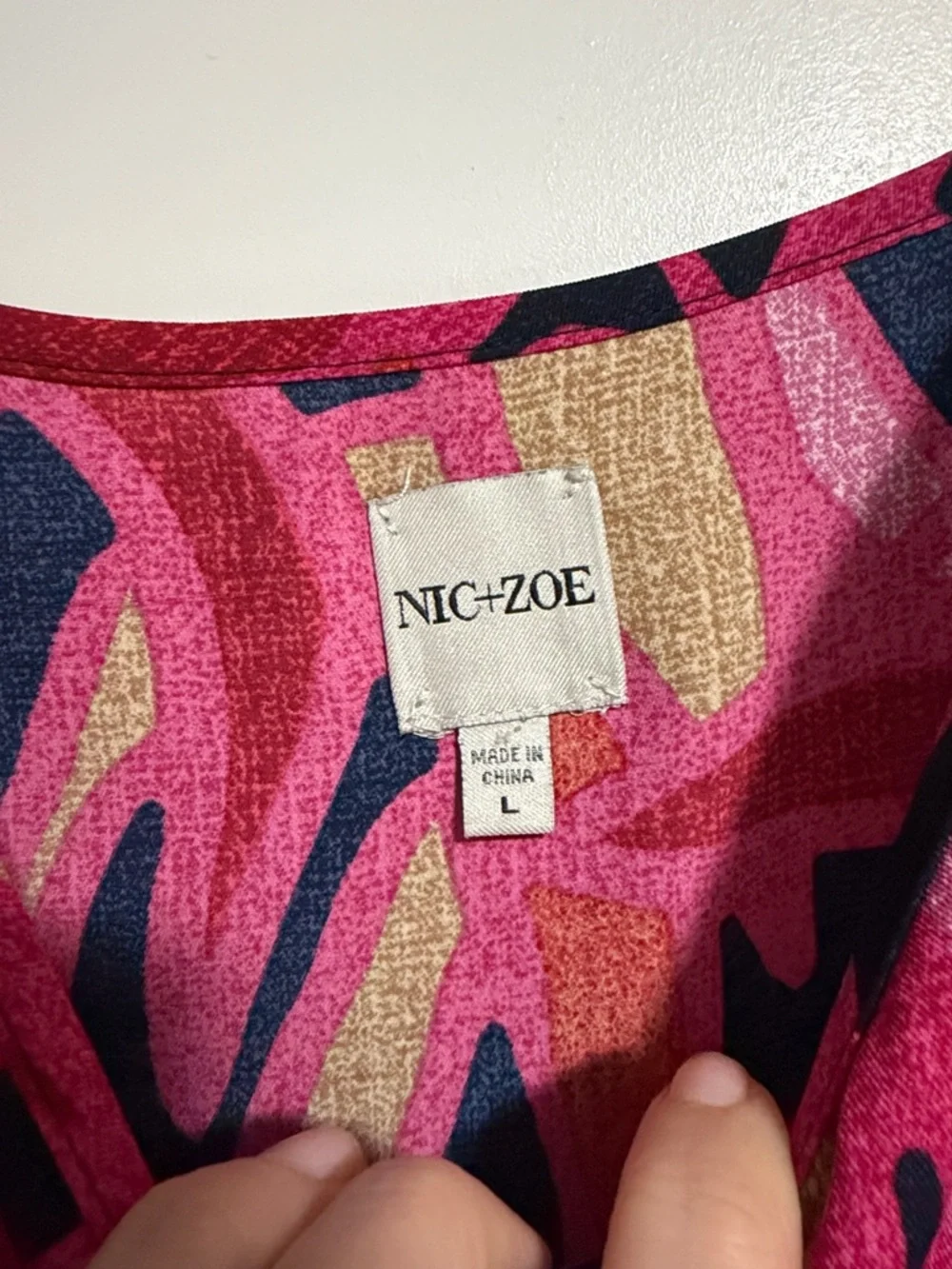 NIC+ZOE Pink and Navy Abstract Maxi Dress - Picture 2 of 8